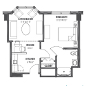 Avalon 1 Bedroom Floor Plan Thumbnail